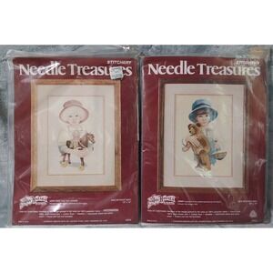 Needle Treasures Jan Hagara Jody 00558 Jimmy 00545‎ Stitchery Kit 1979 10x14"